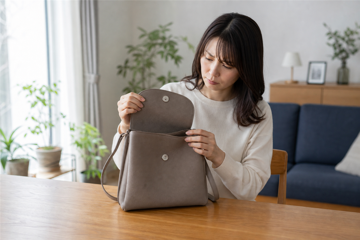 バッグのマグネットホックが弱くなった。金具交換だけで閉じる？
