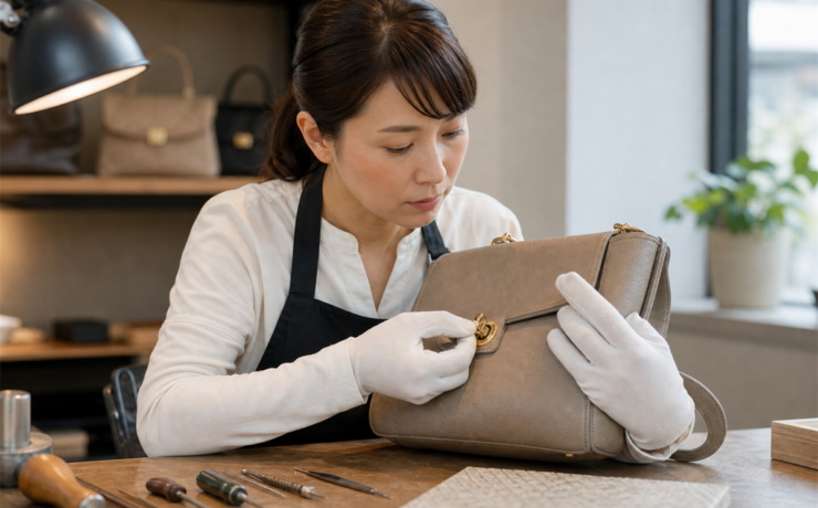 バッグのひねり金具が空回りする。交換前に台座の革を見る理由